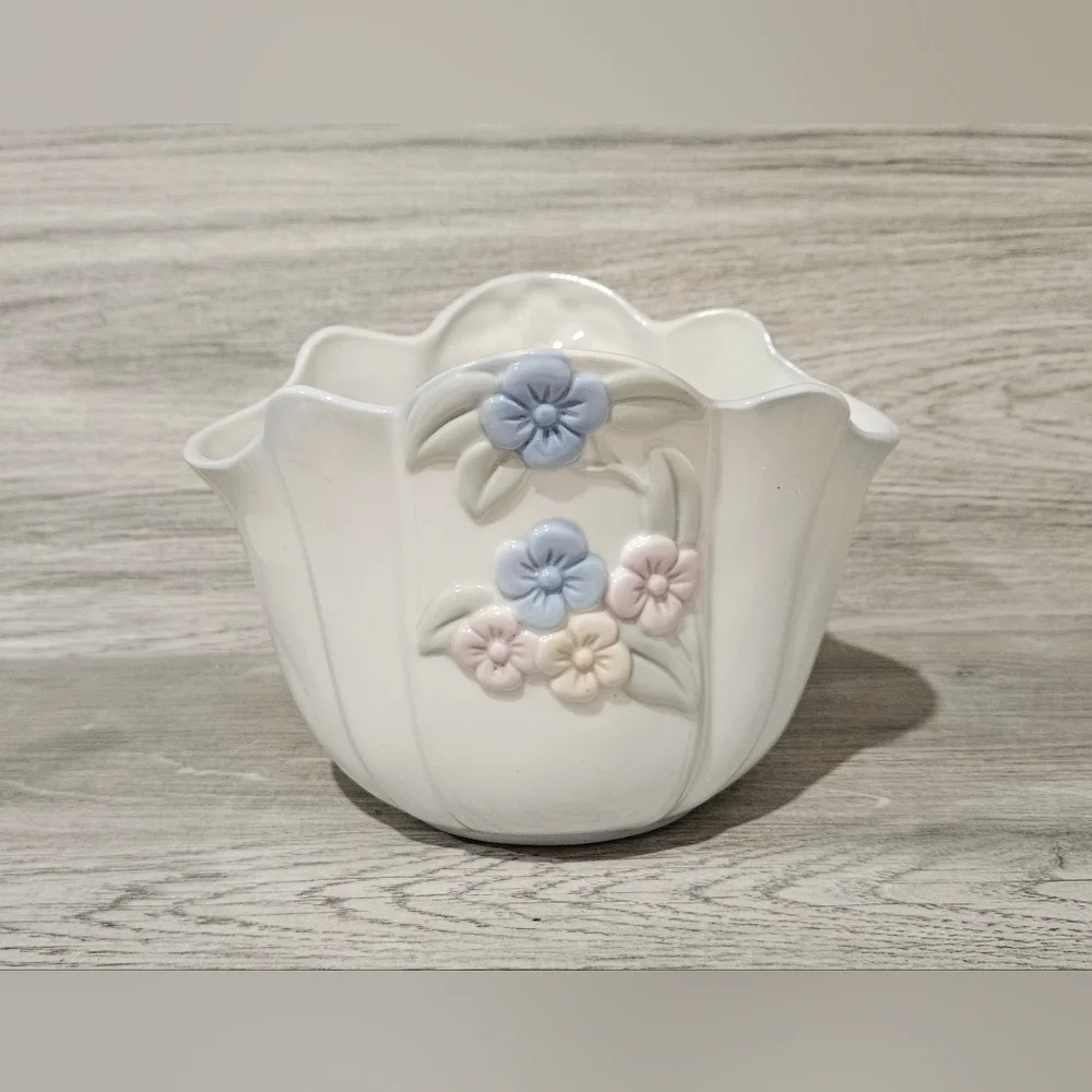 Vintage FTD Pastel Floral Vase/Planter 1992 